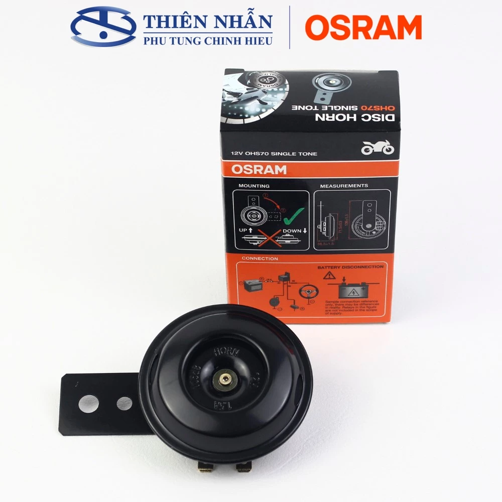 Còi dĩa xe máy OSRAM Disc Horn OHS70 Single Tone - Ảnh 5